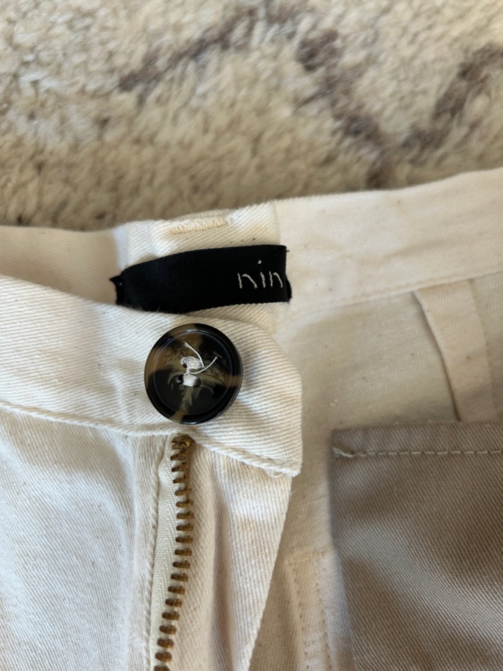 Women’s Casual Wide-Leg Pants in Off-White - Picture 4 of 4
